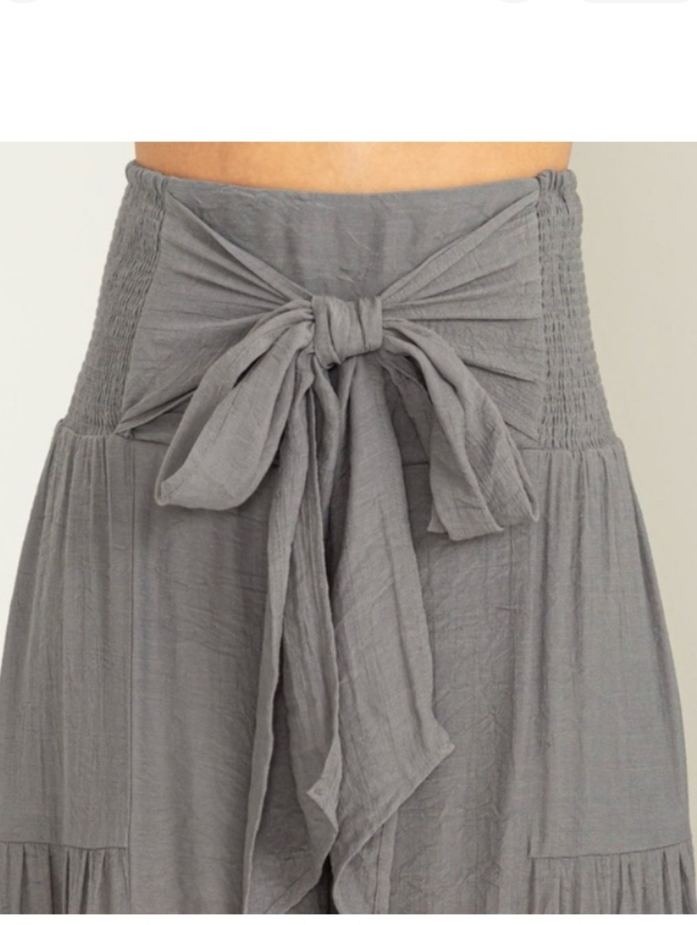 NWOT Hyfve High Waisted Tiered Flare Tan Color Pants. Size: Medium - Picture 3 of 8